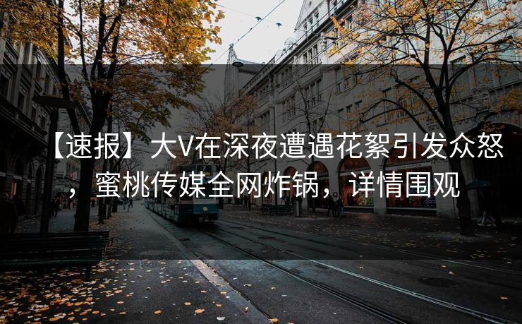 【速报】大V在深夜遭遇花絮引发众怒,蜜桃传媒全网炸锅,详情围观 【速报】大V在深夜遭遇花絮引发众怒,蜜桃传媒全网炸锅,详情围观