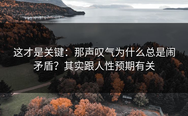 这才是关键:那声叹气为什么总是闹矛盾?其实跟人性预期有关 这才是关键:那声叹气为什么总是闹矛盾?其实跟人性预期有关